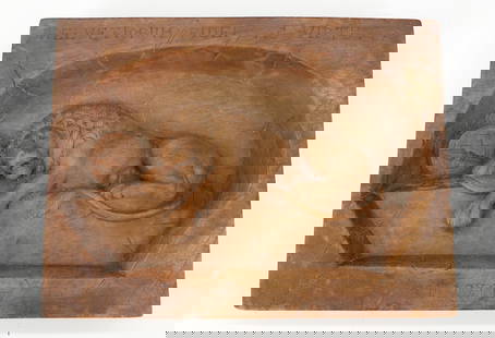 CARVED WOODEN WALL PLAQUE: DEPICTS "THE LION MONUMENT", LUCERNE SWITZERLAND. 6 1/4" X 8 1/8". PLEASE READ CAREFULLY &#226;&#8364;&#8220; THIS IS AN IN-PERSON & ON-LINE AUCTION. SALE IS LOCATED IN HARMONY TOWNSHIP, PHILLIPSBURG,