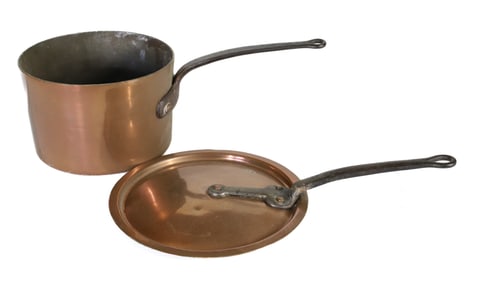 ANTIQUE COPPER POT WITH LID