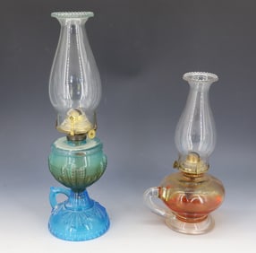 (2) ANTIQUE KEROSENE LAMPS