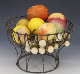 STONE FRUIT GROUPING IN WIRE COMPOTE