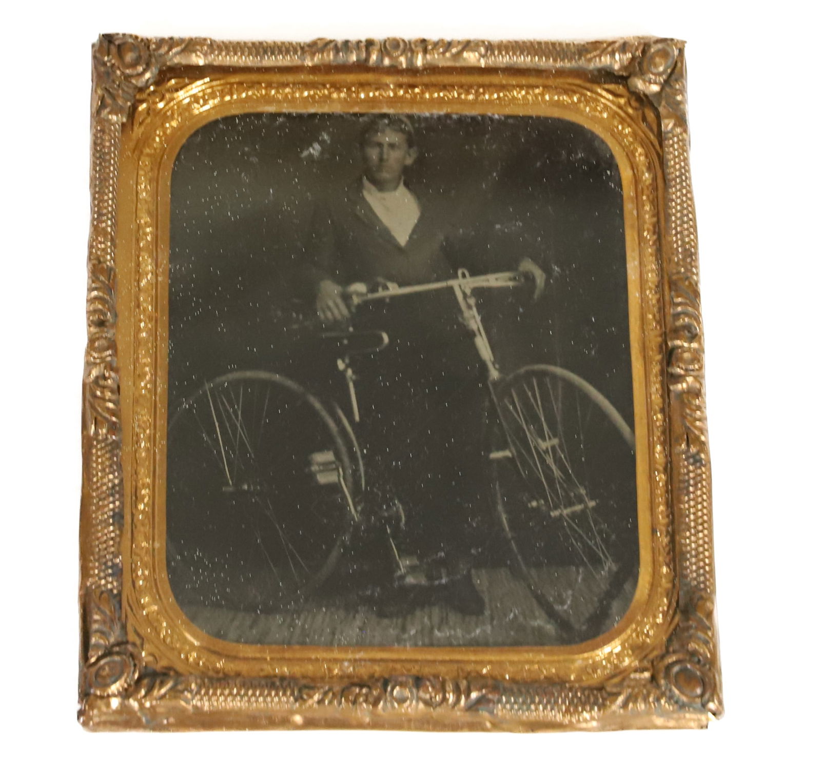 TINTYPE OF YOUNG MAN WITH BICYCLE (1 of 2)