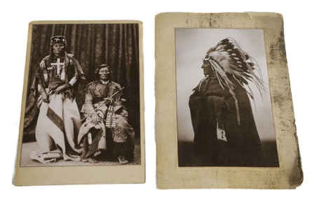 (2) NATIVE AMERICAN CABINET CARD PHOTOGRAPHS