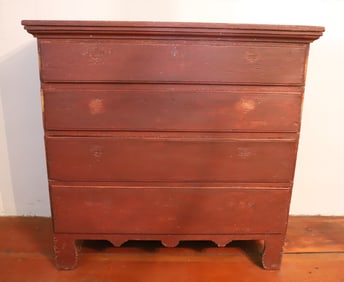 19TH C. COUNTRY CHEST OF DRAWERS