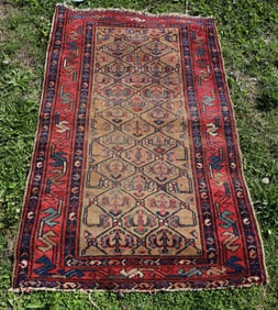ANTIQUE ORIENTAL THROW RUG