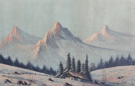 WINTER LANDSCAPE, OIL ON CANVAS