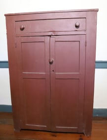 EARLY 19TH C. PAINTED JAM CUPBOARD