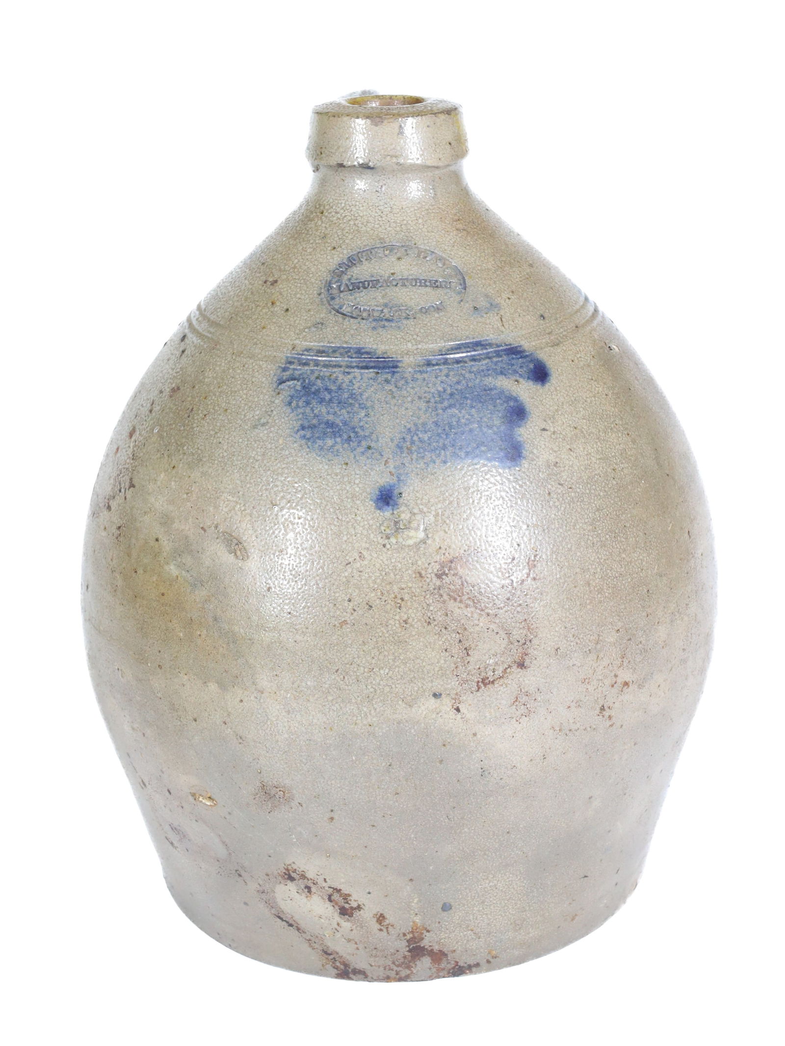 NORWALK, CT OVOID STONEWARE JUG (1 of 7)