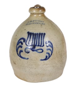 ELIZABETHTOWN, NJ DECORATED STONEWARE JUG