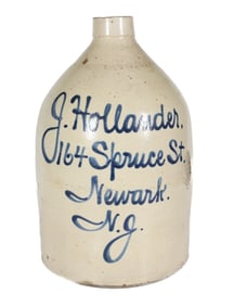 NEWARK, NJ STONEWARE SCRIPT JUG