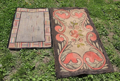 (2) VINTAGE HOOKED RUGS