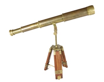 BRASS AND WOOD TELESCOPE