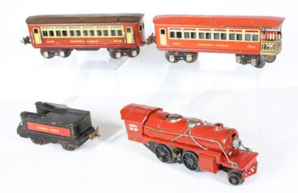 LIONEL JR. LOCOMOTIVE, TENDER AND PASSENGER CARS