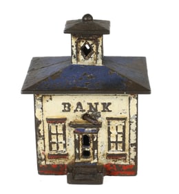 CAST IRON PAINTED STILL BANK