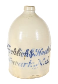 NEWARK, NJ STENCILED ADVERTISING JUG