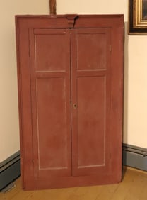 PAINTED BARREL BACK CUPBOARD
