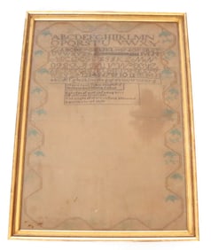 19TH C. NEEDLEWORK SAMPLER