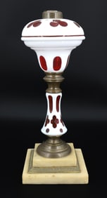 BOSTON & SANDWICH GLASS CO. OVERLAY LAMP