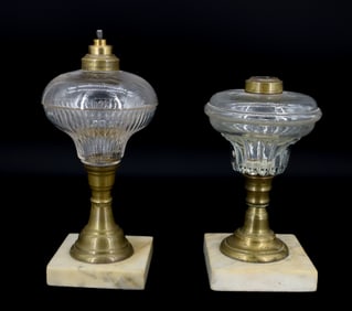 (2) 19TH C. OIL LAMPS