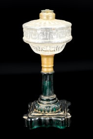19TH C. GREEK KEY OIL LAMP