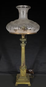 19TH C. BRASS ASTRAL LAMP