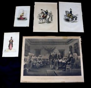 LOT OF 19TH C. HAND COLORED PRINTS
