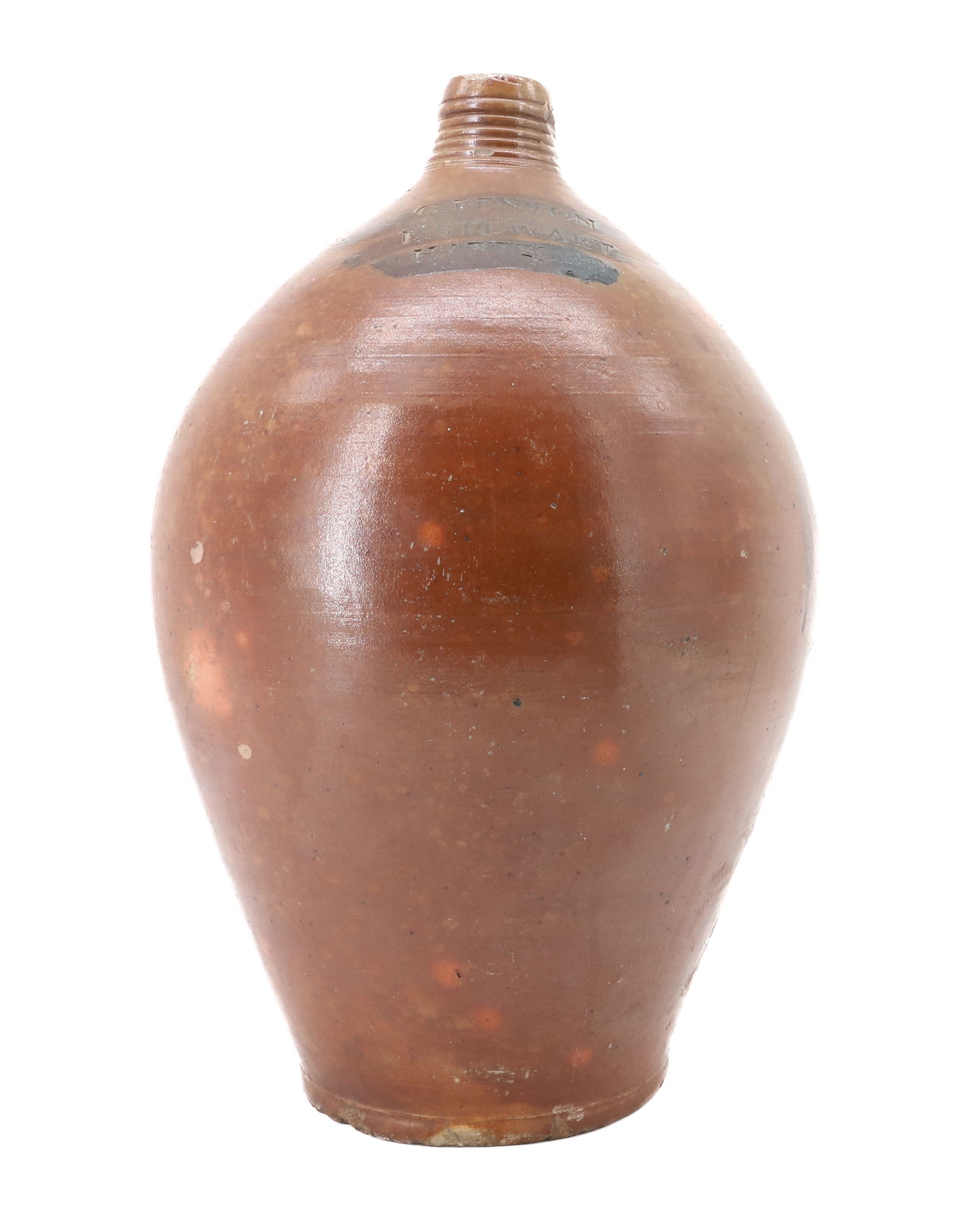 19TH C. BENTON & STEWART OVOID STONEWARE JUG