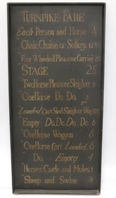 PAINTED WOODEN TURNPIKE SIGN