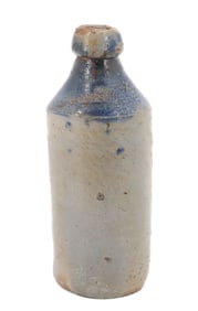 C. GOBISCH BLUE DECORATED STONEWARE BOTTLE