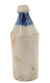 P. PFANNEBECKER DECORATED STONEWARE BOTTLE