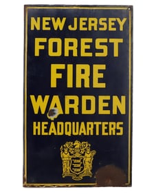 NEW JERSEY PORCELAIN FLANGE SIGN