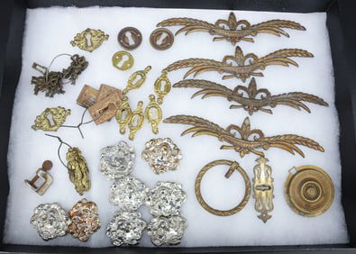 VINTAGE FURNITURE MOUNTS, ESCUTCHEONS