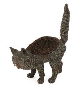 ANTIQUE VIENNA BRONZE CAT, DIP PEN CLEANER