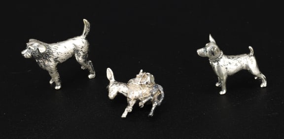 (3) SILVER MINIATURE FIGURINES