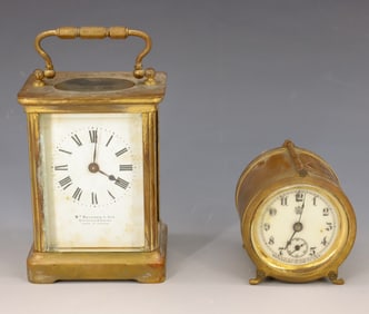 (2) CARRIAGE CLOCKS