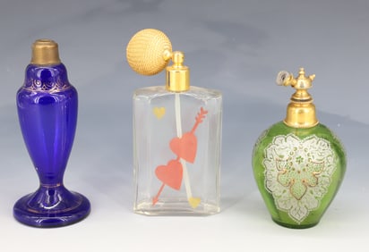 (3) CZECH ATOMISERS PERFUME BOTTLES