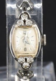 14K WHITE GOLD LADY ELGIN WRIST WATCH