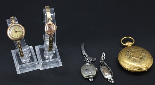 (5) GOLD FILLED WATCHES