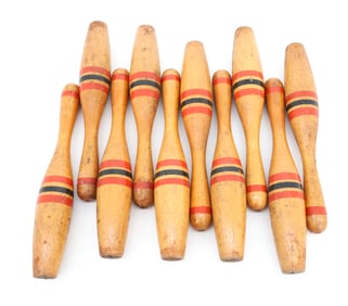 (10) VINTAGE WOOD BOWLING PINS