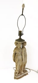 CARVED ALABASTER LAMP