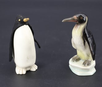 (2) DEVILBISS AND KEROMOS PENGUINS