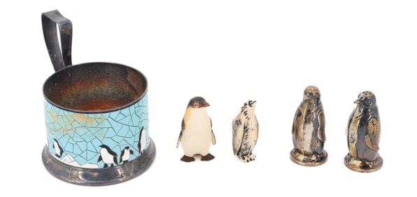 (5) PENGUIN FIGURINES