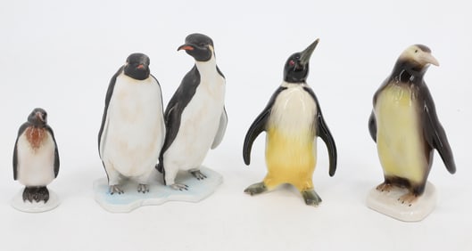 (4) PENGUIN FIGURINES