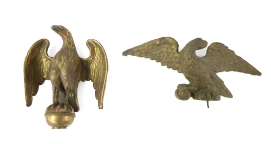 CAST IRON AND BRASS EAGLES