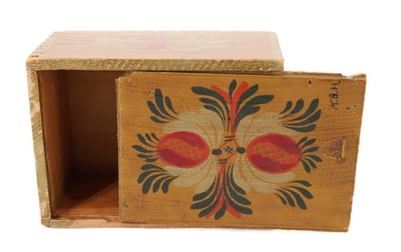 FOLK PAINTED SLIDE LID BOX