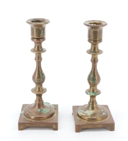 PAIR OF BRASS CANDLESTICKS