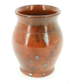 REDWARE POTTERY STORAGE JAR
