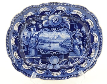 HISTORICAL BLUE TRANSFERWARE STATES PLATTER