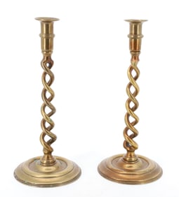PAIR OF BRASS CANDLESTICKS