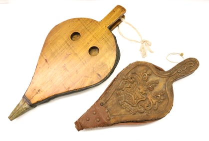 (2) ANTIQUE FIREPLACE BELLOWS