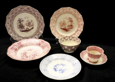 LOT OF 19TH C. TRANSFERWARE